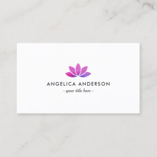 Carte de visite de fleur de Lotus d'aquarelle