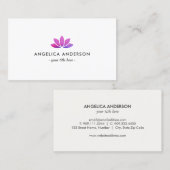 Carte de visite de fleur de Lotus d'aquarelle (Devant / Derrière)