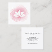 Carte de visite de fleur de Lotus d'aquarelle (Devant / Derrière)