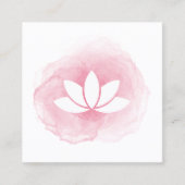 Carte de visite de fleur de Lotus d'aquarelle (Devant)