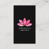 Carte de visite de fleur de Lotus d'aquarelle (Devant)