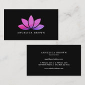 Carte de visite de fleur de Lotus d'aquarelle (Devant / Derrière)