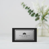 Carte de visite de fleur de Lotus de noir (Debout devant)