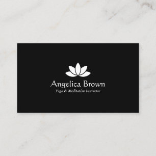 Carte de visite de fleur de Lotus noir et blanc