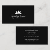 Carte de visite de fleur de Lotus noir et blanc (Devant / Derrière)