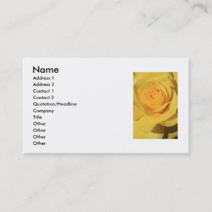Carte de visite de fleur de rose jaune