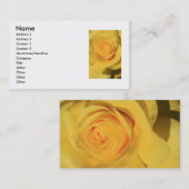 Carte de visite de fleur de rose jaune (Devant / Derrière)