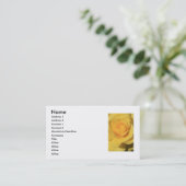 Carte de visite de fleur de rose jaune (Debout devant)