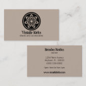 Carte de visite de fleur rétro funky, Latte (Devant / Derrière)