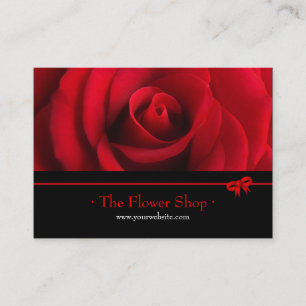 Carte de visite de fleuriste de rose rouge