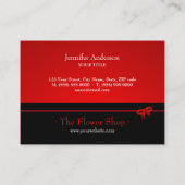 Carte de visite de fleuriste de rose rouge (Dos)