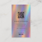 Carte de visite de fleuriste holographique à fleur (Dos)