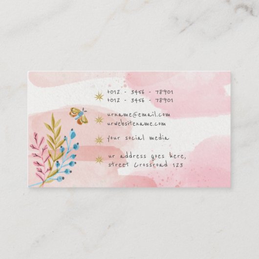 carte de visite de fleuriste rose (Dos)