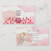 carte de visite de fleuriste rose (Devant / Derrière)