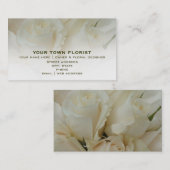 Carte de visite de fleuriste - roses blancs (Devant / Derrière)