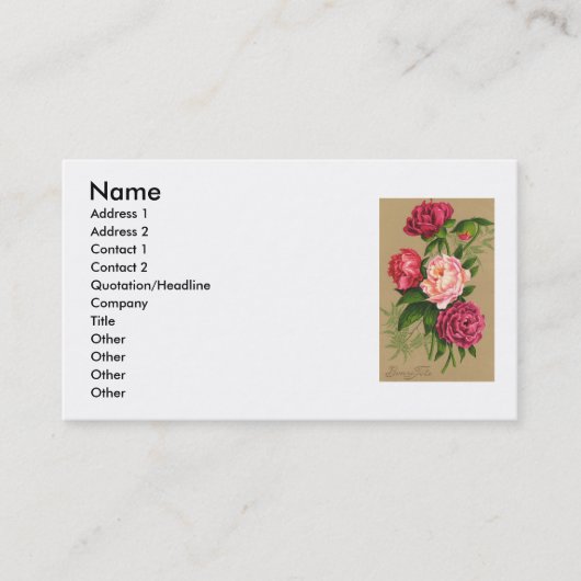 Carte de visite de fleurs (Devant)