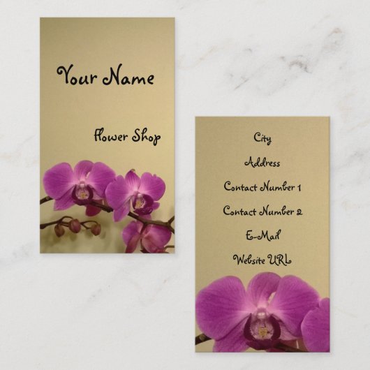 Carte de visite de fleurs (Devant / Derrière)