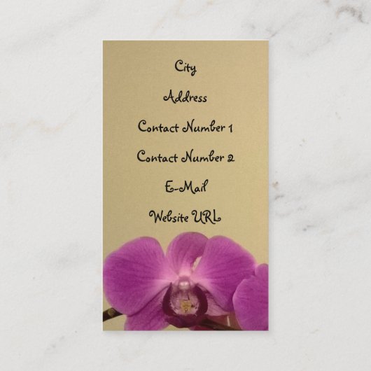 Carte de visite de fleurs (Dos)