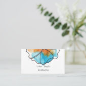 Carte de visite de fleurs aquarelle (Debout devant)