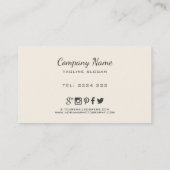 Carte de visite De Fleurs Beige Et Gris (Dos)