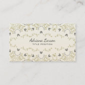 Carte de visite De Fleurs Beige Et Gris (Devant)