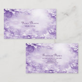 Carte de visite de fleurs blanches violettes (Devant / Derrière)