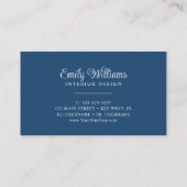 Carte de visite de fleurs bleu aquarelle (Dos)