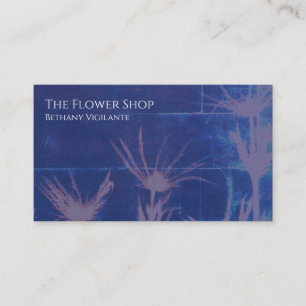 Carte de visite de fleurs bleues