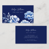 Carte de visite de fleurs bleues Delft (Devant / Derrière)