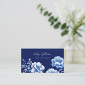 Carte de visite de fleurs bleues Delft (Debout devant)