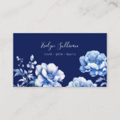 Carte de visite de fleurs bleues Delft (Devant)