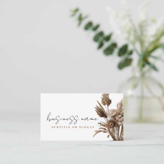 Carte de visite de fleurs Boho (Debout devant)