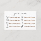 Carte de visite de fleurs Boho (Dos)