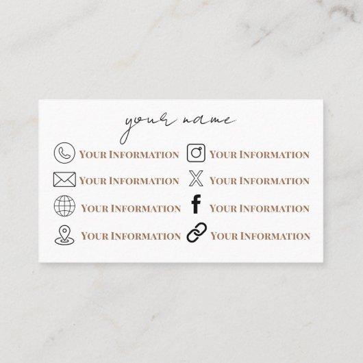 Carte de visite de fleurs Boho (Dos)