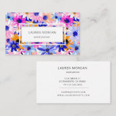 Carte de visite de fleurs colorées vives en gras (Devant / Derrière)