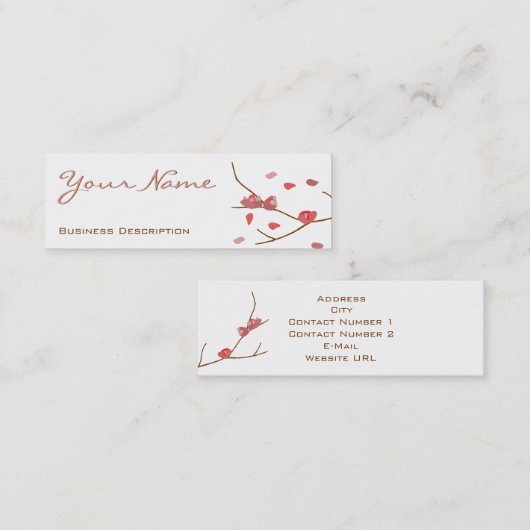 Carte de visite de fleurs d'amandes (Devant / Derrière)