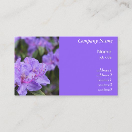 carte de visite de fleurs d'azalée violet (Devant)