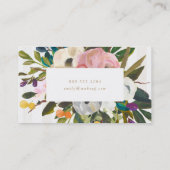 Carte de visite de fleurs de bouquet peintes à l'h (Dos)