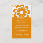 Carte de visite de fleurs de défilement orange (Dos)