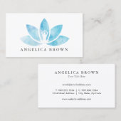 Carte de visite de fleurs de lotus à l'aquarelle b (Devant / Derrière)