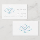 Carte de visite de fleurs de Lotus bleu et gris (Devant / Derrière)