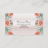 Carte de visite de fleurs de pivoine aquarelle (Dos)