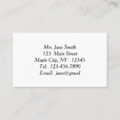 Carte de visite de fleurs de tigre à queue noire (Dos)