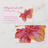 Carte de visite de fleurs d'Hibiscus hawaïen (Devant / Derrière)