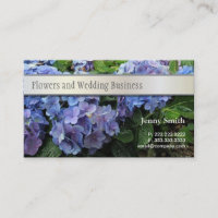 Carte de visite de fleurs d'hydrangée bleue