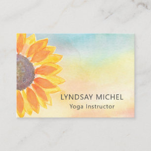 Carte de visite de fleurs d'instructeur de yoga