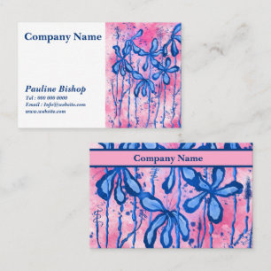 Carte de visite de fleurs encrées