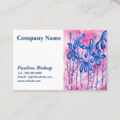 Carte de visite de fleurs encrées (Devant)