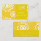 Carte de visite de fleurs jaunes d'été (Devant / Derrière)