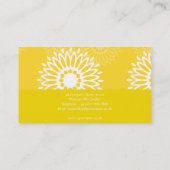 Carte de visite de fleurs jaunes d'été (Dos)